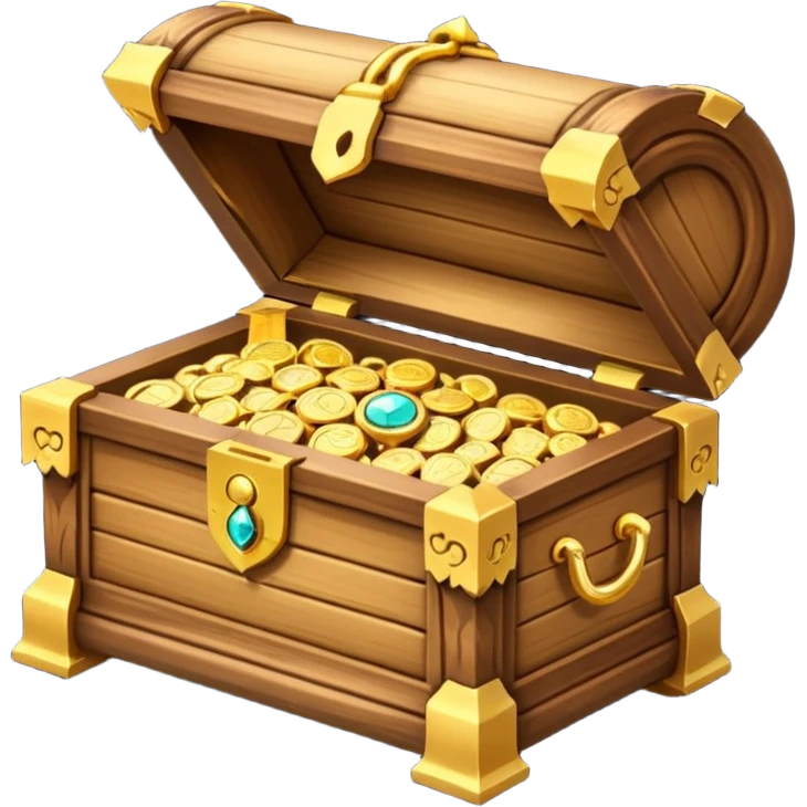 treasure box, Gold jewelary. emoji
