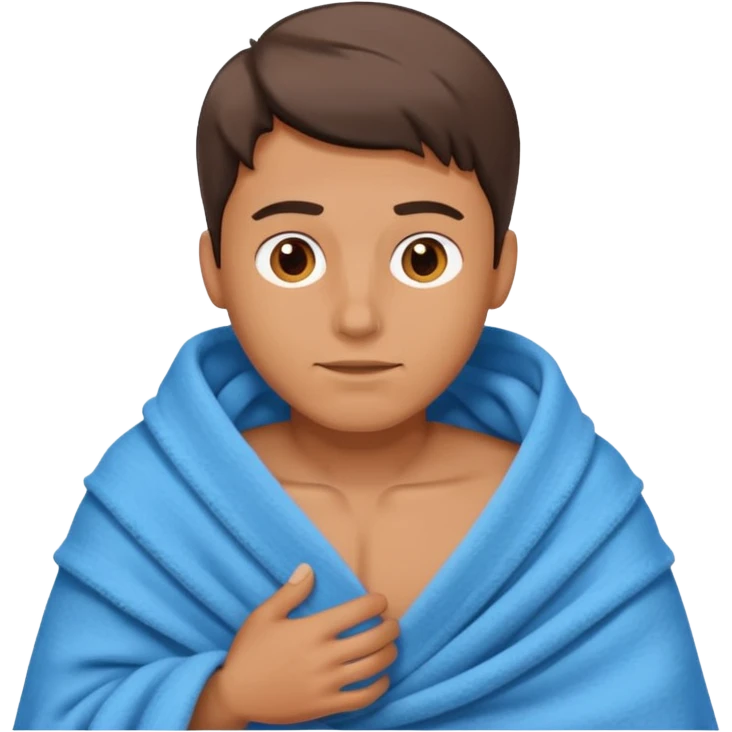 
a guy is using a blanket emoji
