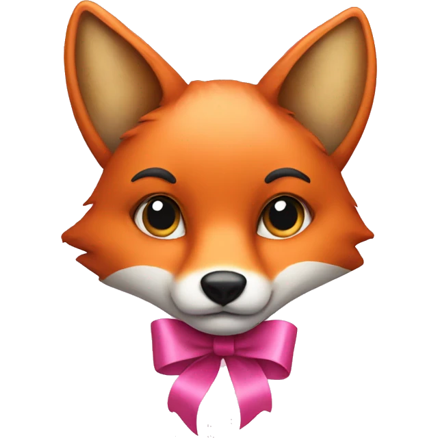 Fox with a pink ribbon  emoji