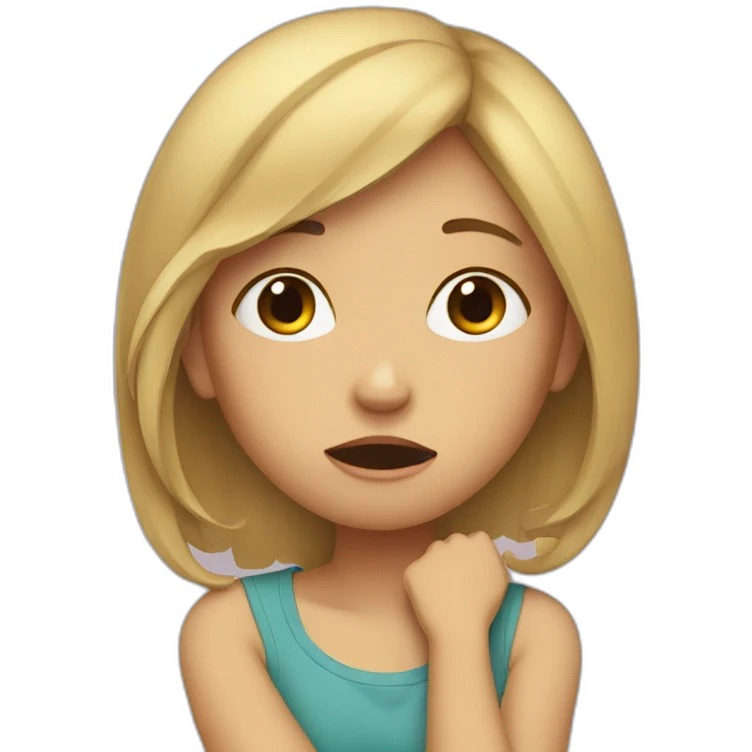 Girl Thinking and crying  emoji