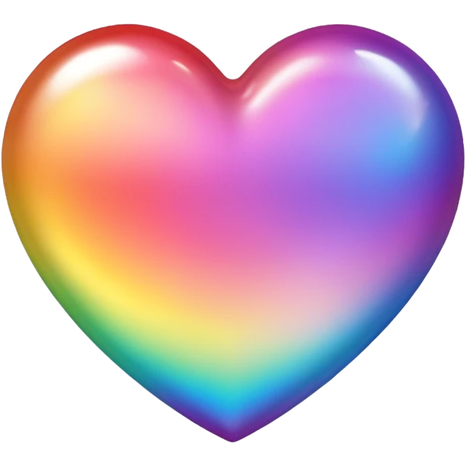 heart with a rainbow shimmer fill emoji