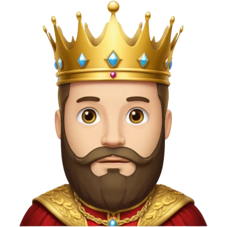 Bearded King, King with golden beard and ornate crown. emoji