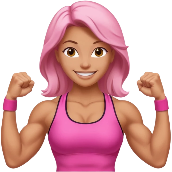 women in pink show biceps emoji emoji
