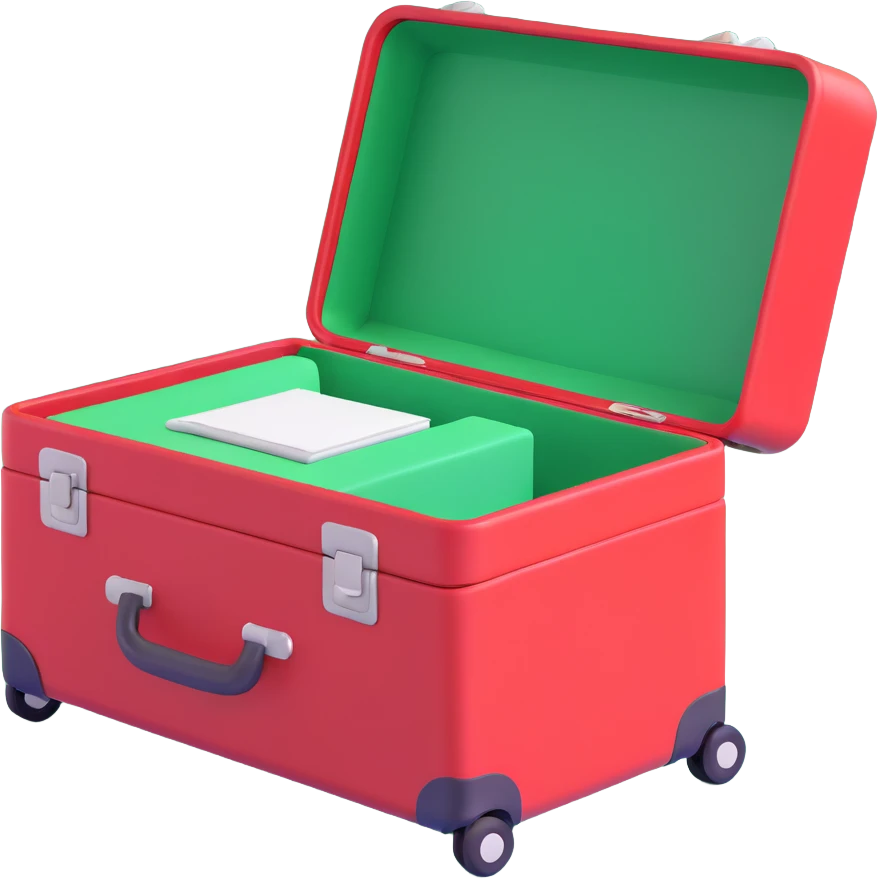 red open suitcase emoji