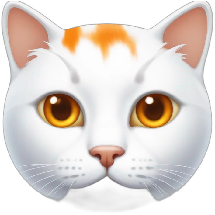 white cat with big orange stains in his head emoji