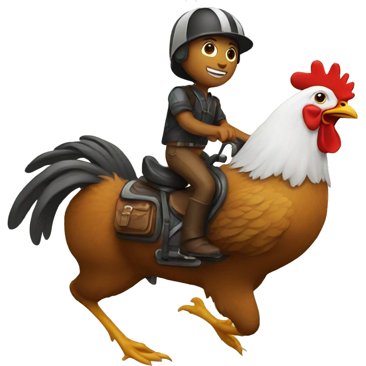 Riding a chicken emoji