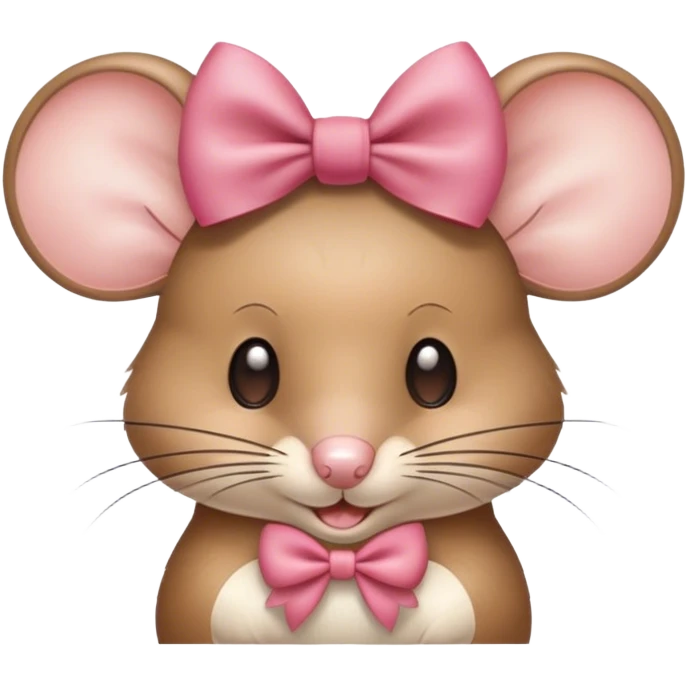 mouse with a hair bow  emoji