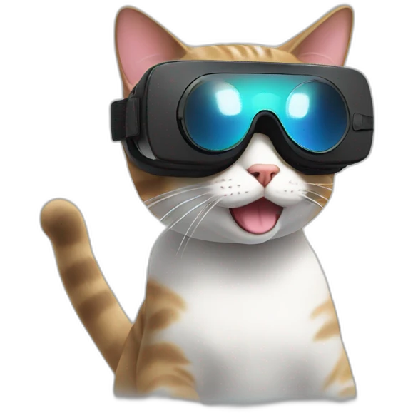 Cat enjoying VR GAME emoji