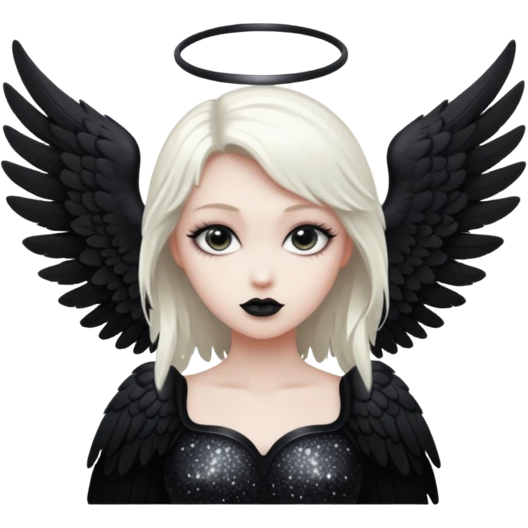 Glitter White Dark Angel emoji