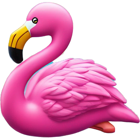 lisa frank flamingo pool toy emoji