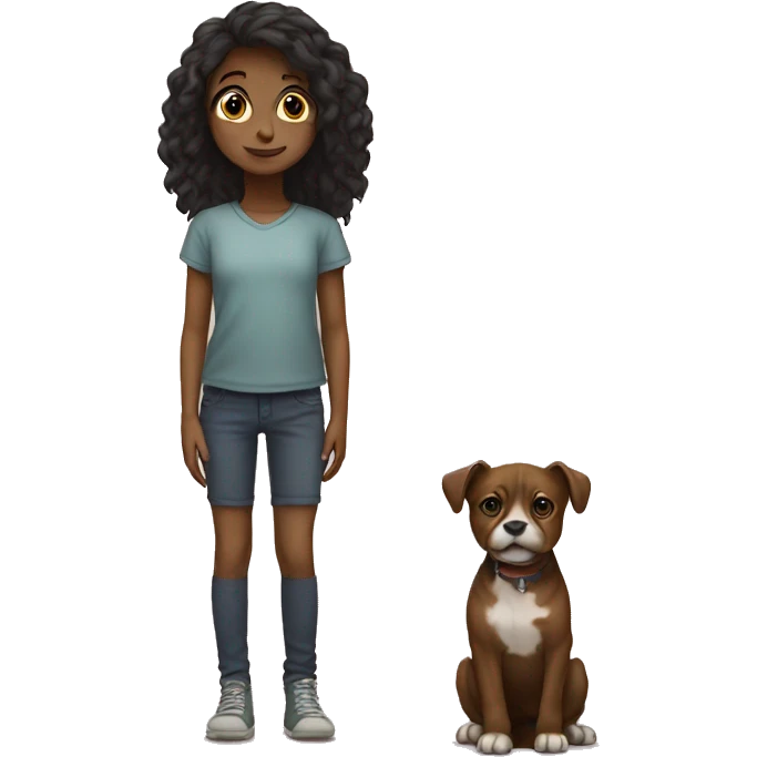 Small girl and tall by emoji