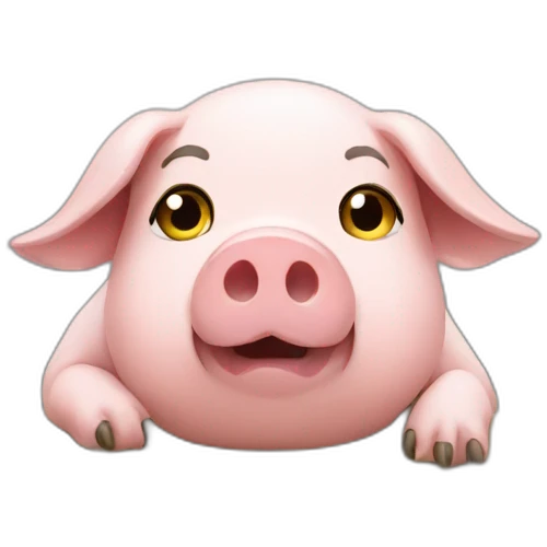 pig working on pc emoji