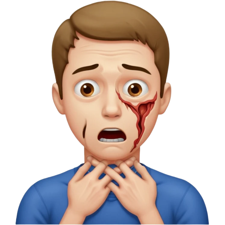 man choking himself emoji
