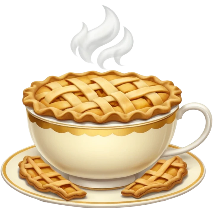 A tea cup with a apple pie emoji