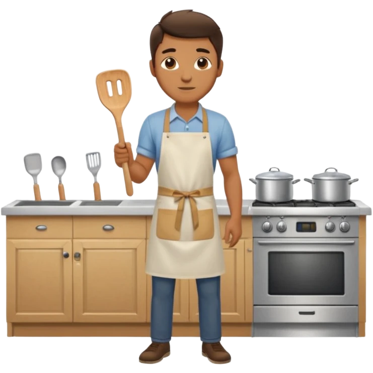 man cooking in a kitchen full body emoji