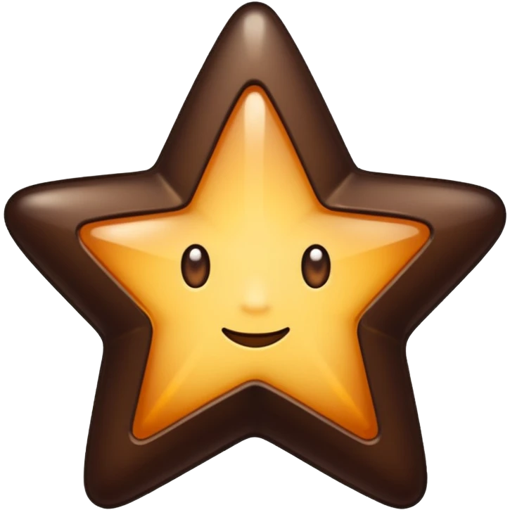 dark brown shining star emoji