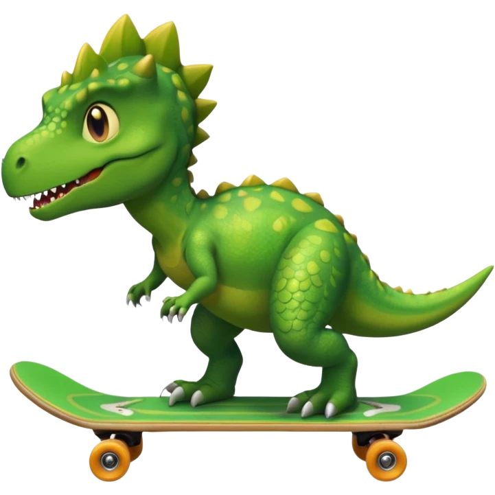 Dinosaur on a skateboard emoji