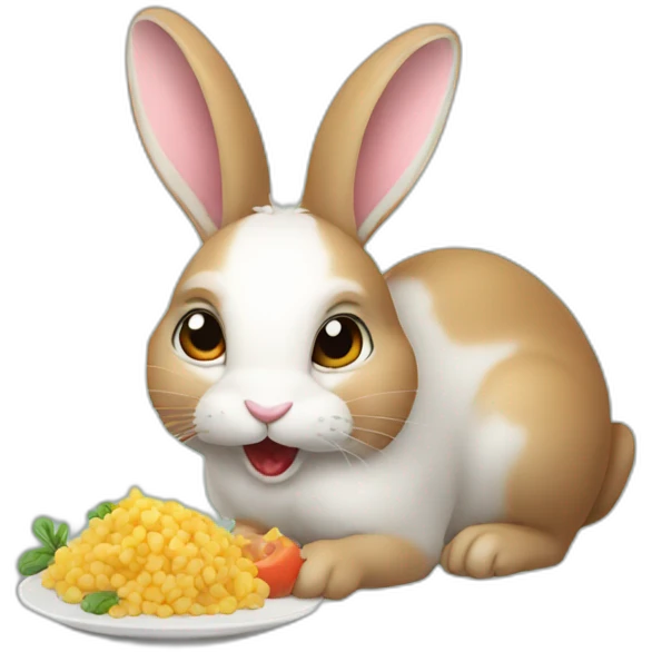 Bunny eating emoji