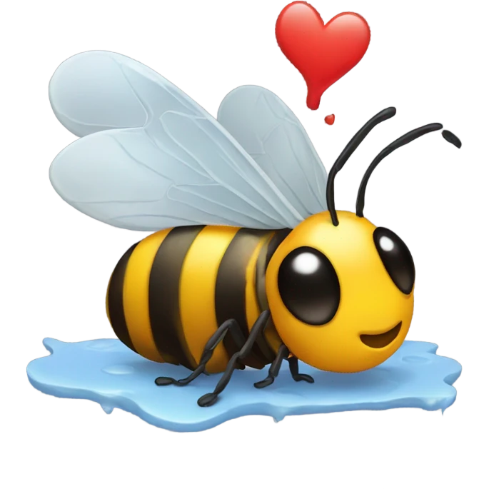 Melting bee in love  emoji