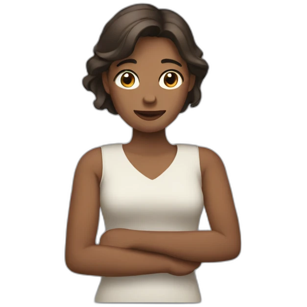 woman with an arm emoji