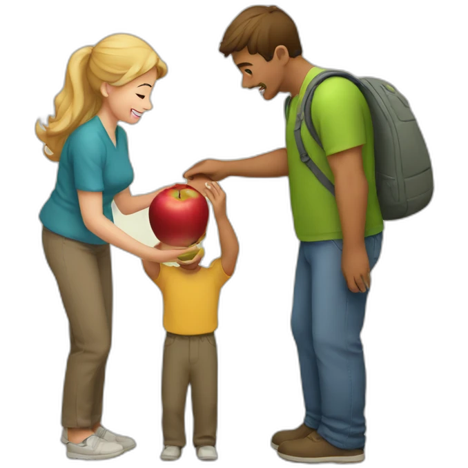 Parents picking Up apples emoji