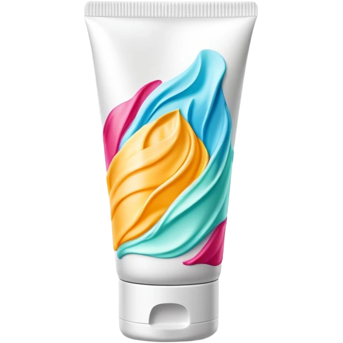 empty, crumpled, very wrinkled hand cream tube with cap on, colorful and vibrant design, looks like a beauty product emoji