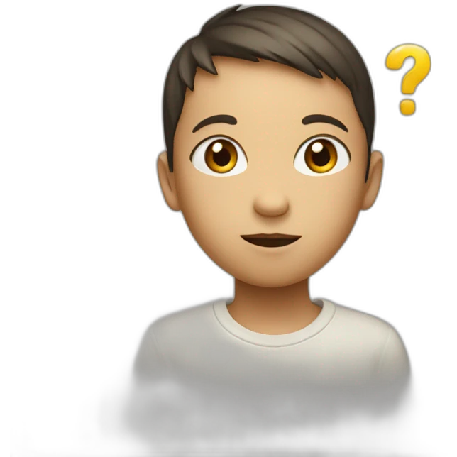 young kid face with a question mark on the side emoji