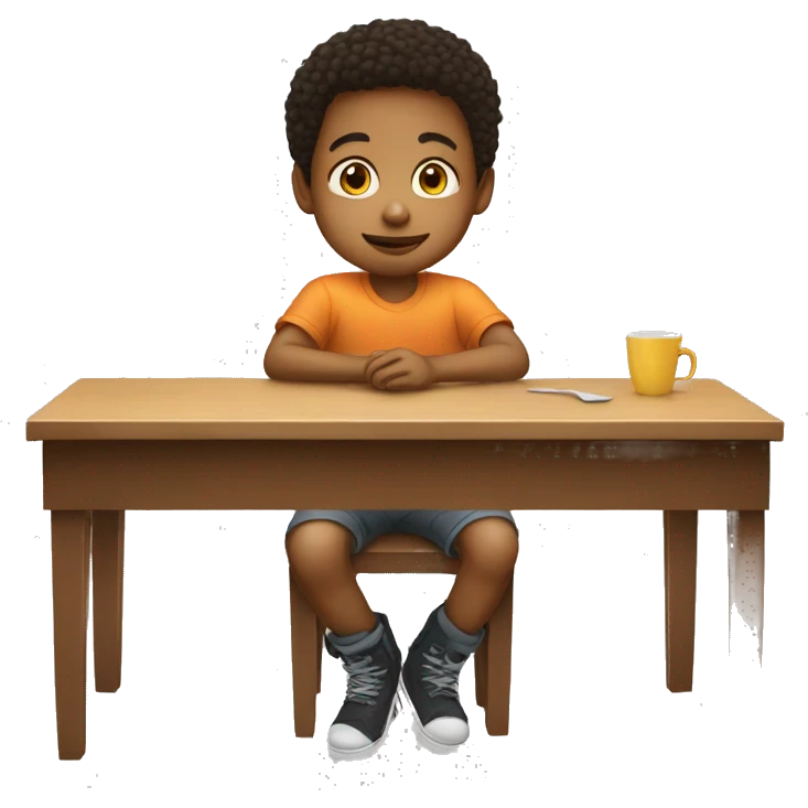 Kevin Culkin child sitting at the table emoji