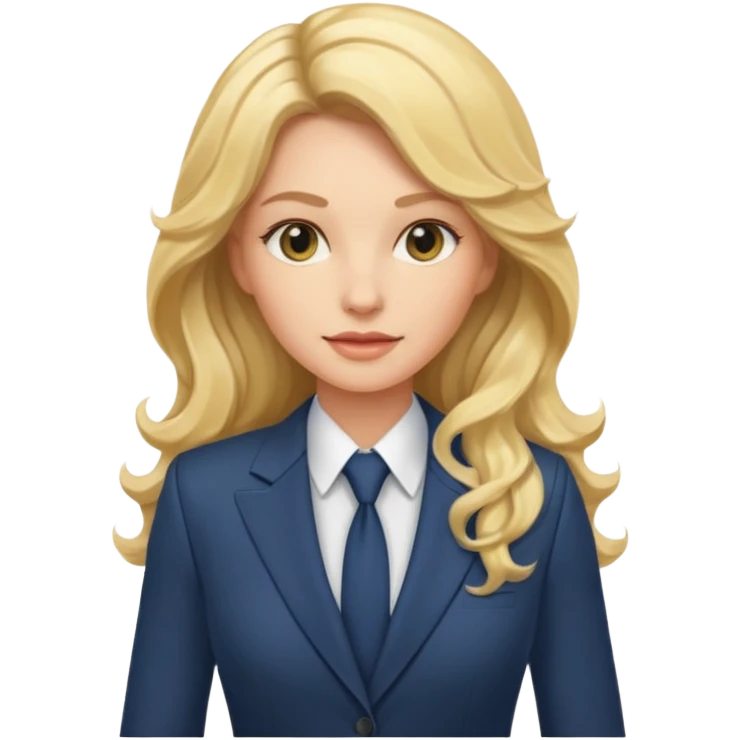 elegant female boss with long blonde wavy hair emoji