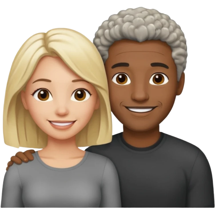 Black man salt n pepper hair smiling with blonde in love  emoji