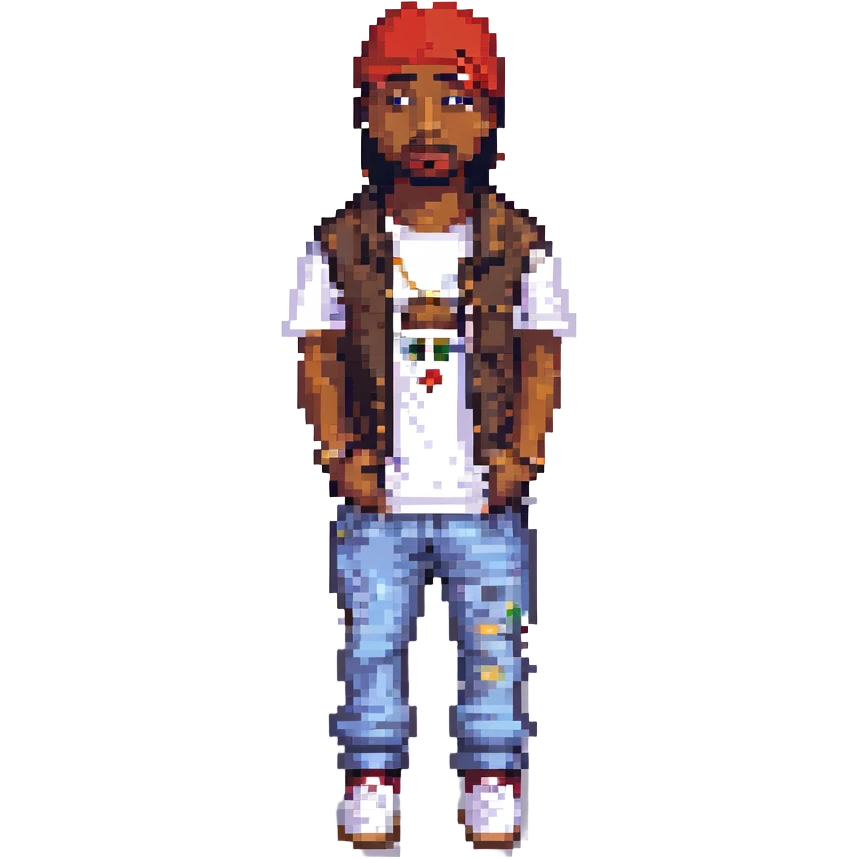 2Pac в полный рост, no background emoji