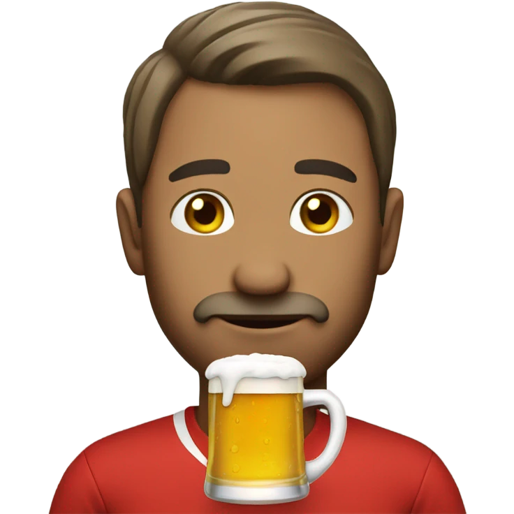 Man with beer playing soccer emoji
