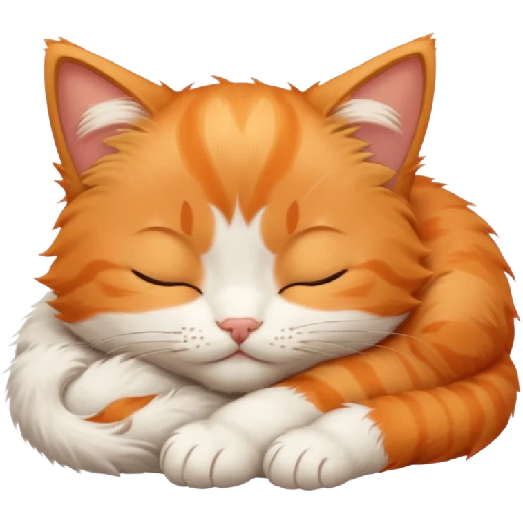 cute orange kitten sleeping emoji
