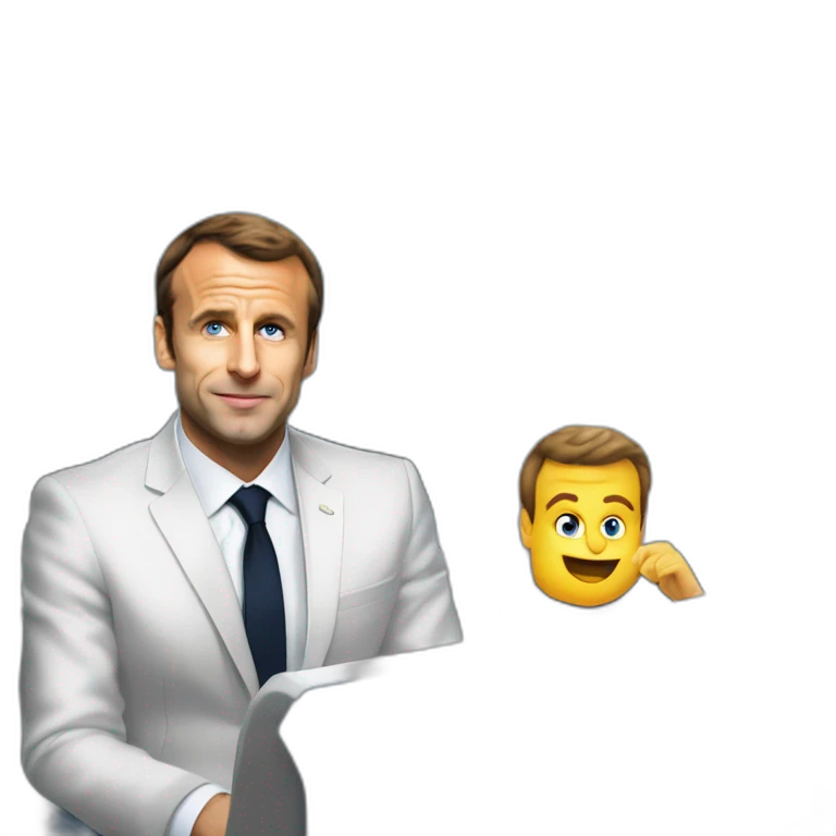 Emanuel macron dans un train emoji