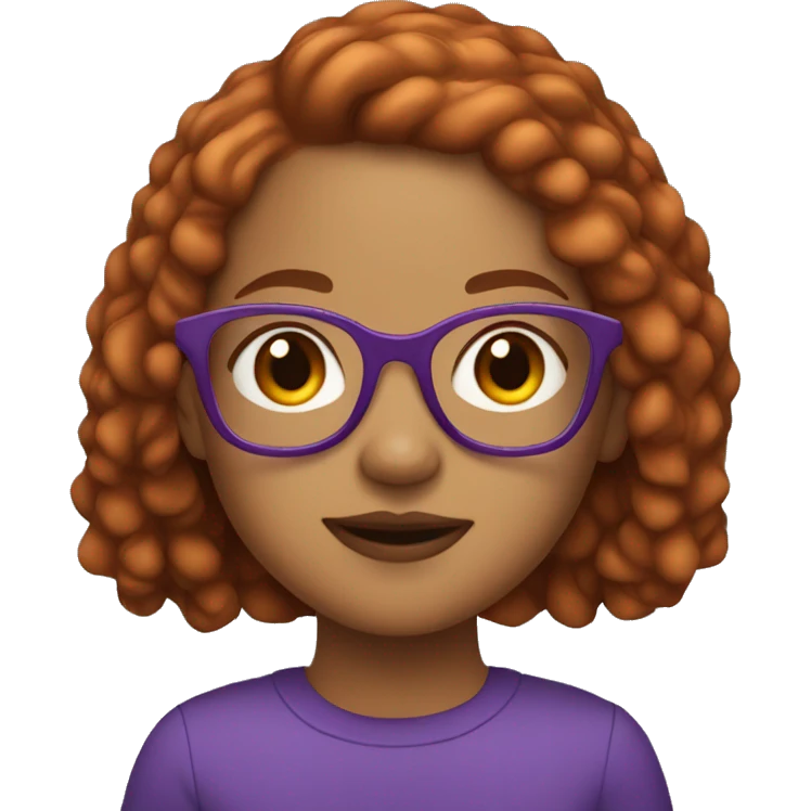 Lightskin Girl with Purple Glasses and Ginger Hair emoji