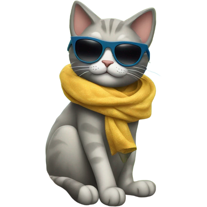 Cat in tree wearing sunglasses  emoji