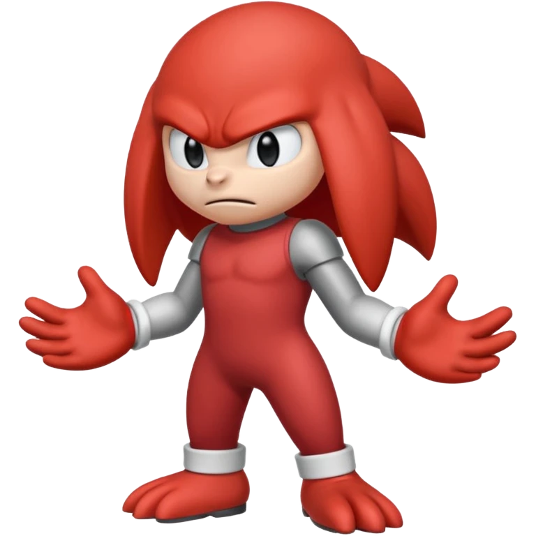Sonic the hedgehogs friend knuckles a red animal with peach arms and white gloves emoji
