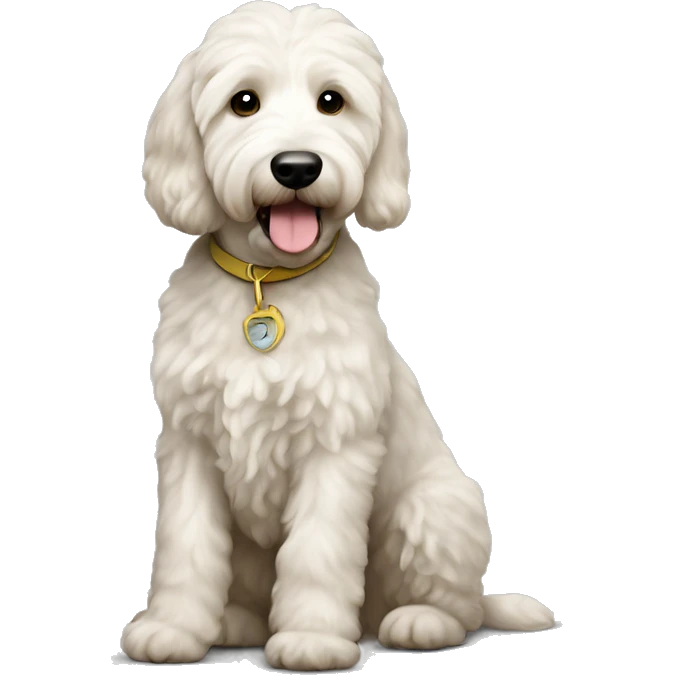 White Goldendoodle dog emoji
