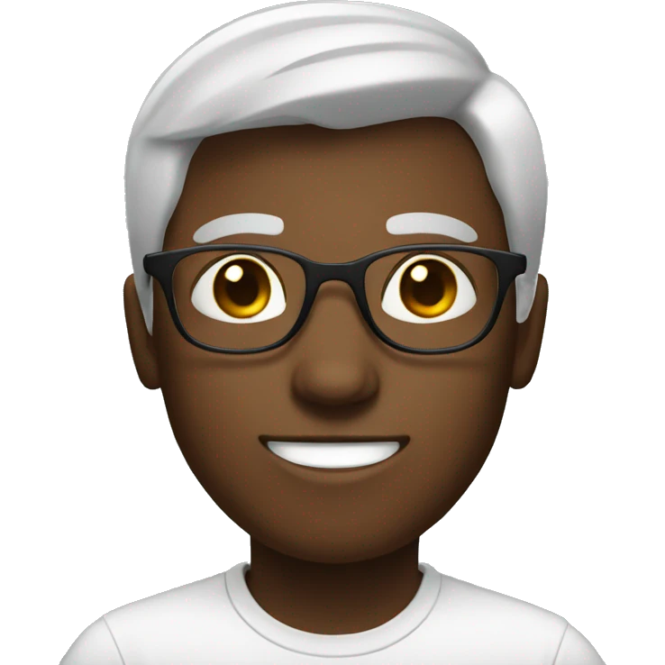 A white and hair brown boy with glasses emoji