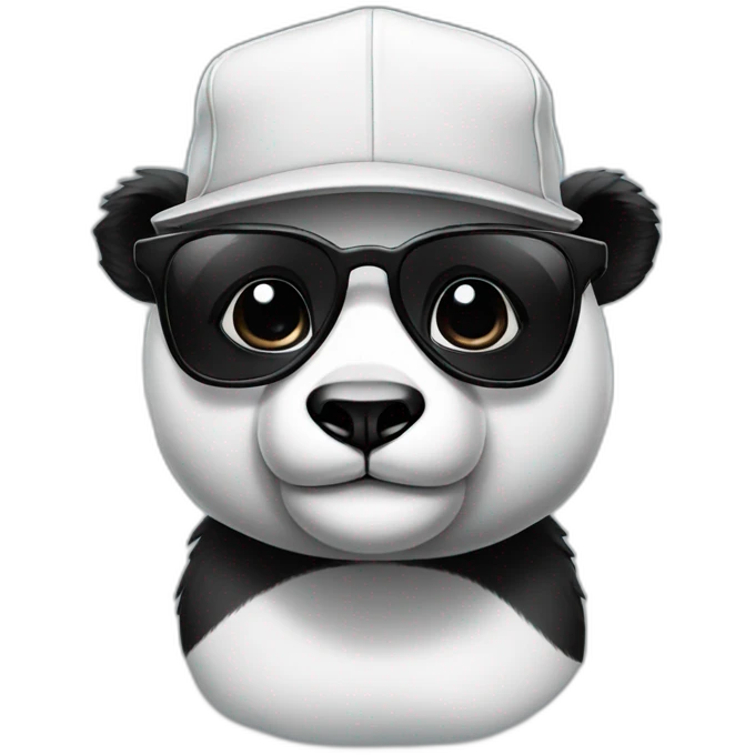 panda with a snapback and square glasses emoji