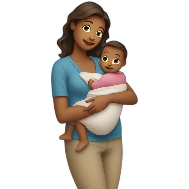 mom holding baby emoji