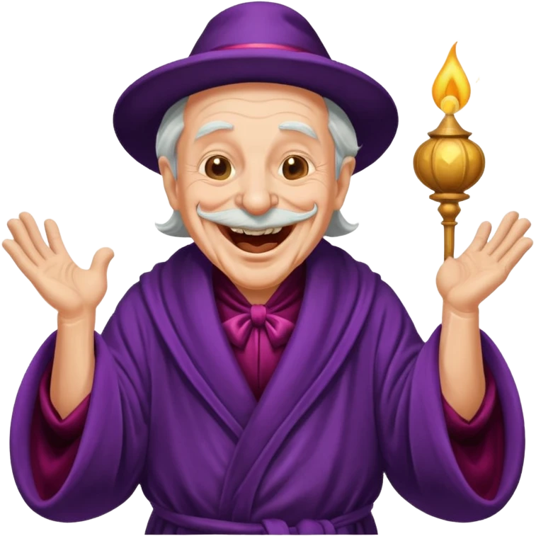 An old magician laughing 🤣 emoji