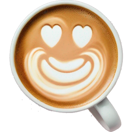  pale pink coffee mug heart shaped latte art cappuccino emoji