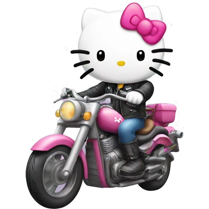 Hello kitty on a motorcycle  emoji