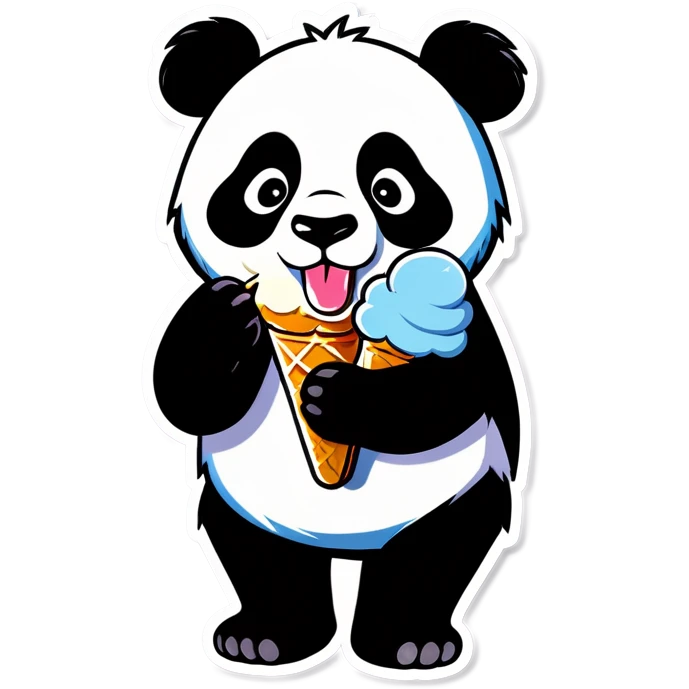 Panda eating ice cream emoji