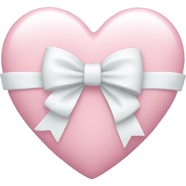 Pastel pink heart with white bow emoji