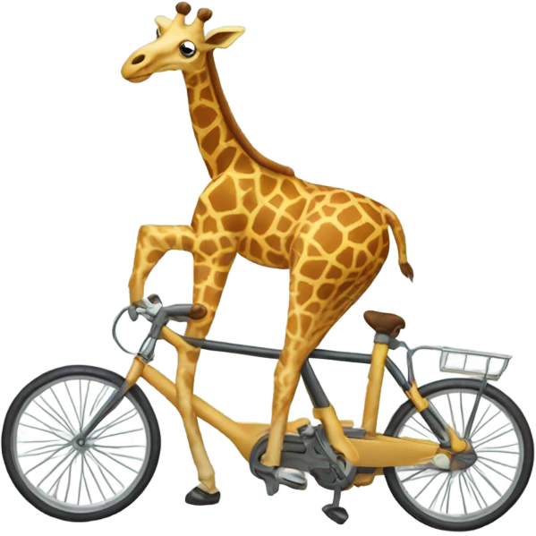 Giraffe riding a bike emoji