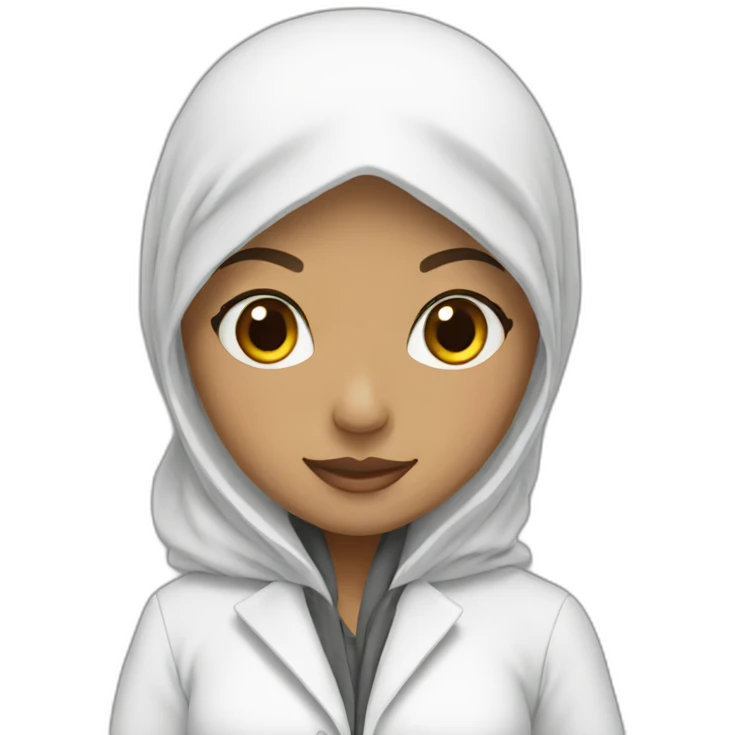 Hijab girl with white coat  emoji