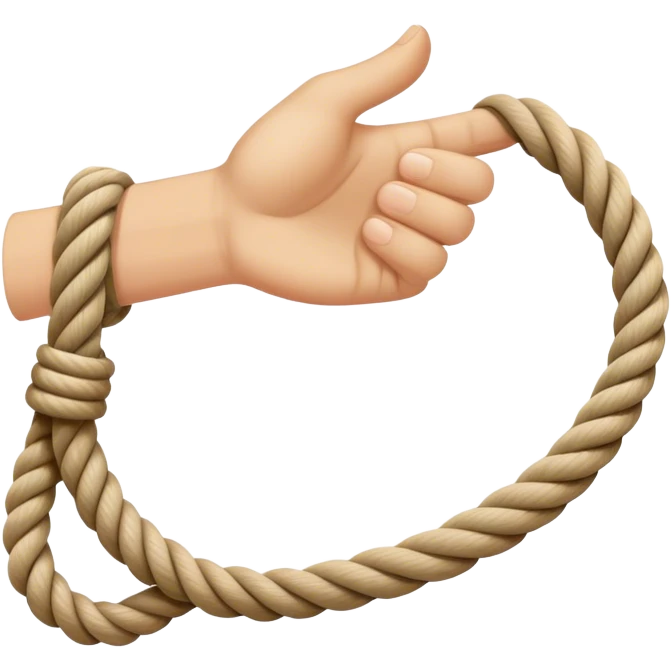 hand letting go a rope emoji