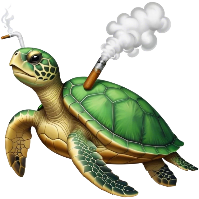 turtle smoking weed emoji